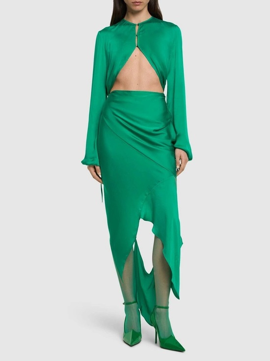 Acne Studios Dresses & Skirts - NWT ACNE STUDIOS SILK CUT OUT DRESS KELLY GREEN